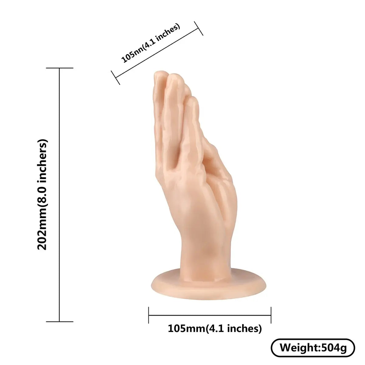 Dildo mano Realístico para Fisting con Ventosa